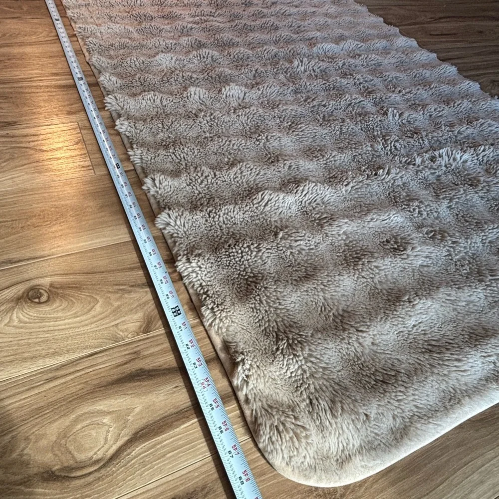 Fuzzy Tan Rug - Picture 2 of 4